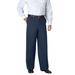 Men's Big & Tall WRINKLE-FREE PANTS WITH EXPANDABLE WAIST, WIDE LEG by KingSize in Navy (Size 50 40)