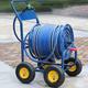 YUESFZ Hose Reels Metal Hose Cart 12-19MM Outdoor Hose Reel Garden Four-wheel Industrial Wind Decoration Affordable Household Water Pipe Set (Color : BLUE-DN20, Size : Hose reel+100M pipe)