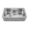 Whitehaus Collection Noah Collection Single Bowl Front Apron Drop In Farmhouse Sink - No Faucet Drillings - Brushed Stainless Steel WHNAPA3016