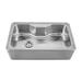 Whitehaus Collection Noah Collection Single Bowl Front Apron Drop In Farmhouse Sink - No Faucet Drillings - Brushed Stainless Steel WHNAPA3016