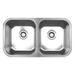 Whitehaus Collection Noah Collection Stainless Steel Double Bowl Undermount Kitchen Sink- No Faucet Drillings - Stainless Steel WHNEDB3118