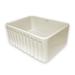 Whitehaus Collection Reversible Series Fireclay Farmhouse Sink WHFLATN2418-BISCUIT