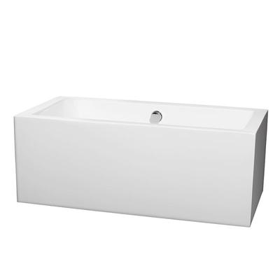 Wyndham Collection Melody 60 Inch Acrylic Double Ended Freestanding Bathtub - No Faucet Drillings - White WCOBT101160