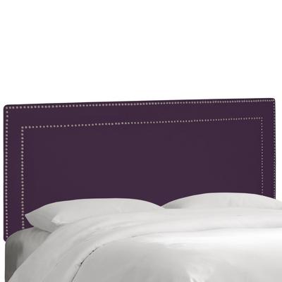 Velvet Nail Button Border Headboard by Skyline Furniture in Velvet Aubergine (Size CALKNG)