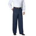 Men's Big & Tall WRINKLE-FREE PANTS WITH EXPANDABLE WAIST, WIDE LEG by KingSize in Navy (Size 58 38)