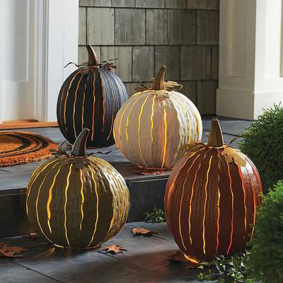 Pumpkin Luminary - Short, Orange/Short - Grandin Road