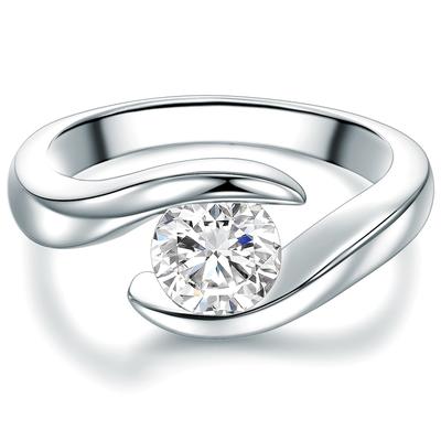 Trilani - Ring aus Sterling Silber in Silber mit Zirkonia Ringe 1 ct Damen