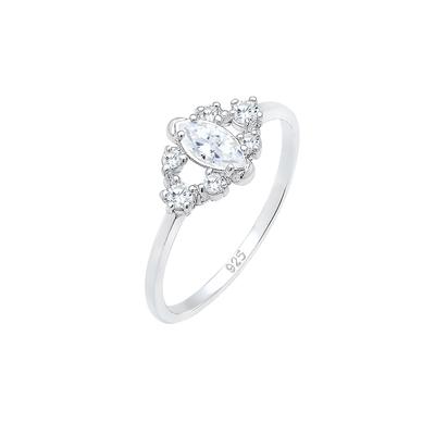 Elli - Valentin Floral Zirkonia Kristalle 925er Silber Ringe 1 ct Damen