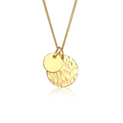 Elli - Plättchen Geo Gehämmert Minimal Look 925 Silber Ketten 1 ct Damen (59.99 € / 1 ct)