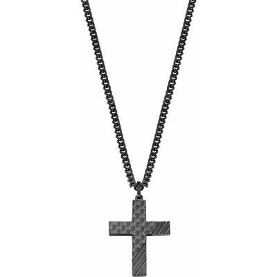 s.Oliver - Kette Edelstahl, Carbon Ketten 1 ct Weiss Herren (79.99 € / 1 ct)