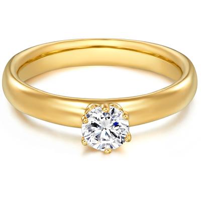 Trilani - Ring Sterling Silber Zirkonia in Gelbgold Ringe 1 ct Damen