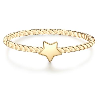 Glanzstücke München - Ring Stern Sterling Silber in Gelbgold Ringe 1 ct Damen