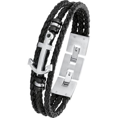s.Oliver Armband Edelstahl, Leder One Size Weiss Herren Image