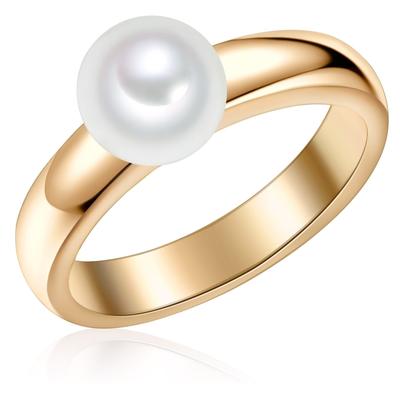 Valero Pearls - Ring Sterling Silber Süßwasser-Zuchtperle in Gelbgold Ringe 1 ct Damen Image