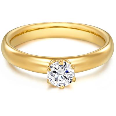 Trilani - Ring Sterling Silber Zirkonia in Gelbgold Ringe 1 ct Damen Image