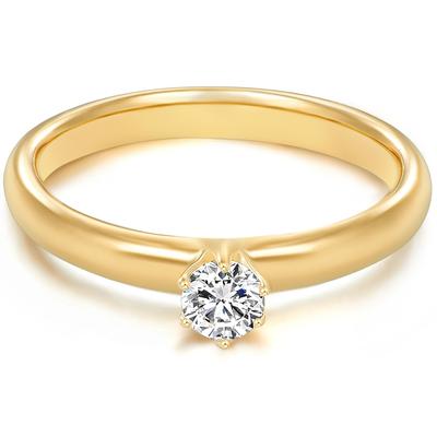 Trilani - Ring Sterling Silber Zirkonia in Gelbgold Ringe 1 ct Damen