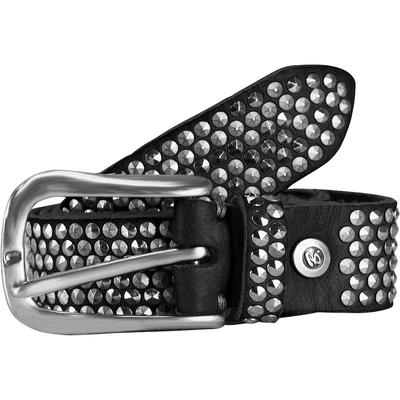 b.belt - Nietengürtel Leder Gürtel 1 ct Schwarz Herren