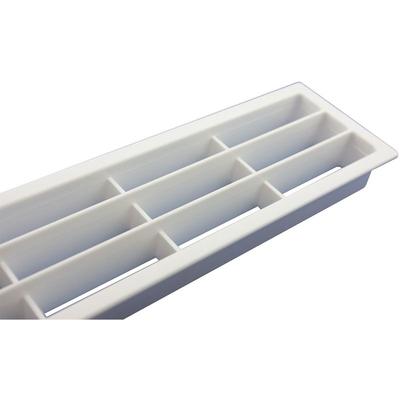 Lüftungsgitter Abluftgitter Möbelbeschlag 458 x 65 mm Kunststoff weiß