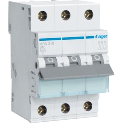 Hager LS-Schalter 3polig, B-10A, 6kA Image