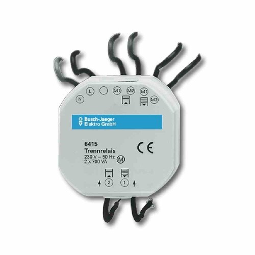 Busch-Jaeger JALOUSIECONTROL II Trennrelais Jalousie, Unterputz/Aufputz, 2mot, Zentraleingang, 230V, 3A Image