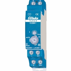 Eltako Treppenlichtzeitschalter, DIN-Schiene, elektronisch, 230VAC, 3- und 4-Leiter-Schaltung, 230V/AC, nachschaltbar, 1TE, TLZ12-8