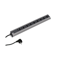 Bachmann Handwerkerleiste 9-fach 90°, schwarz 2,0m. ohne Schalter Image