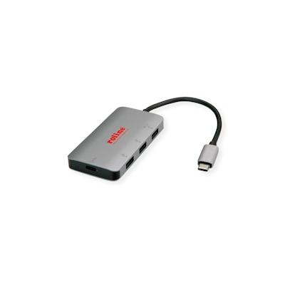 ROLINE USB 3.2 Gen 1 Hub, 3fach, Typ C Anschlusskabel (PD+Data)