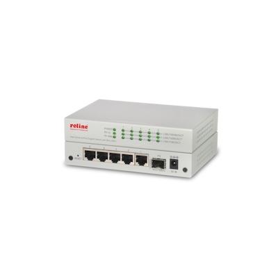 ROLINE Gigabit Ethernet Switch 6 Ports (5x 10/100/1000 + 1x SFP), WebSmart Image