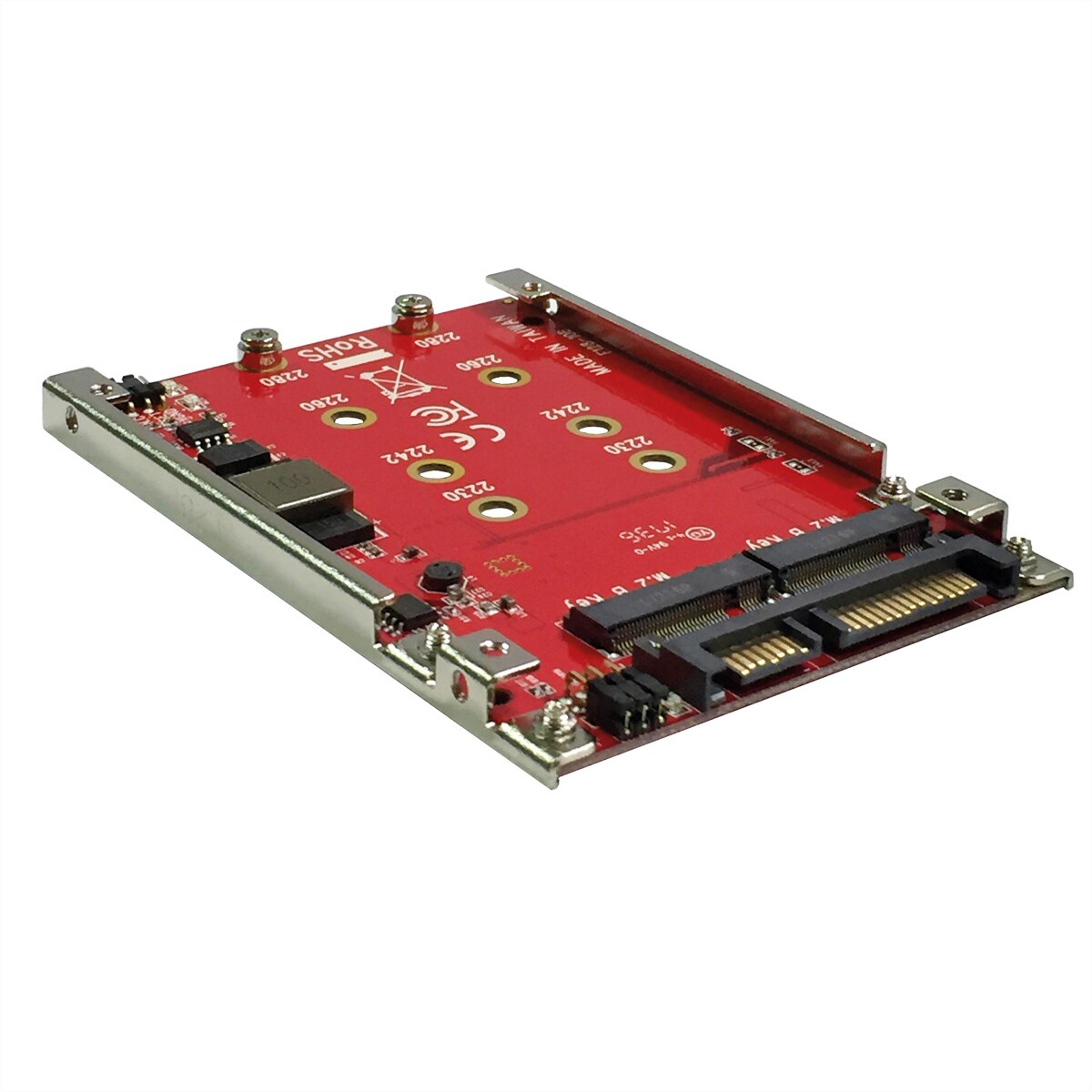 ROLINE M.2 zu SATA III SSD H/W Adapter, 2x M.2 NGFF SSD, Boot- und RAID-fähig Image