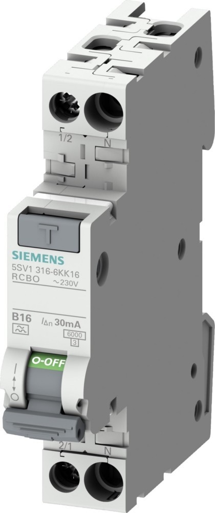 Siemens Dig.Industr. FI/LS-Schalter kompakt 5SV1316-6KK16 5SV13166KK16 Image