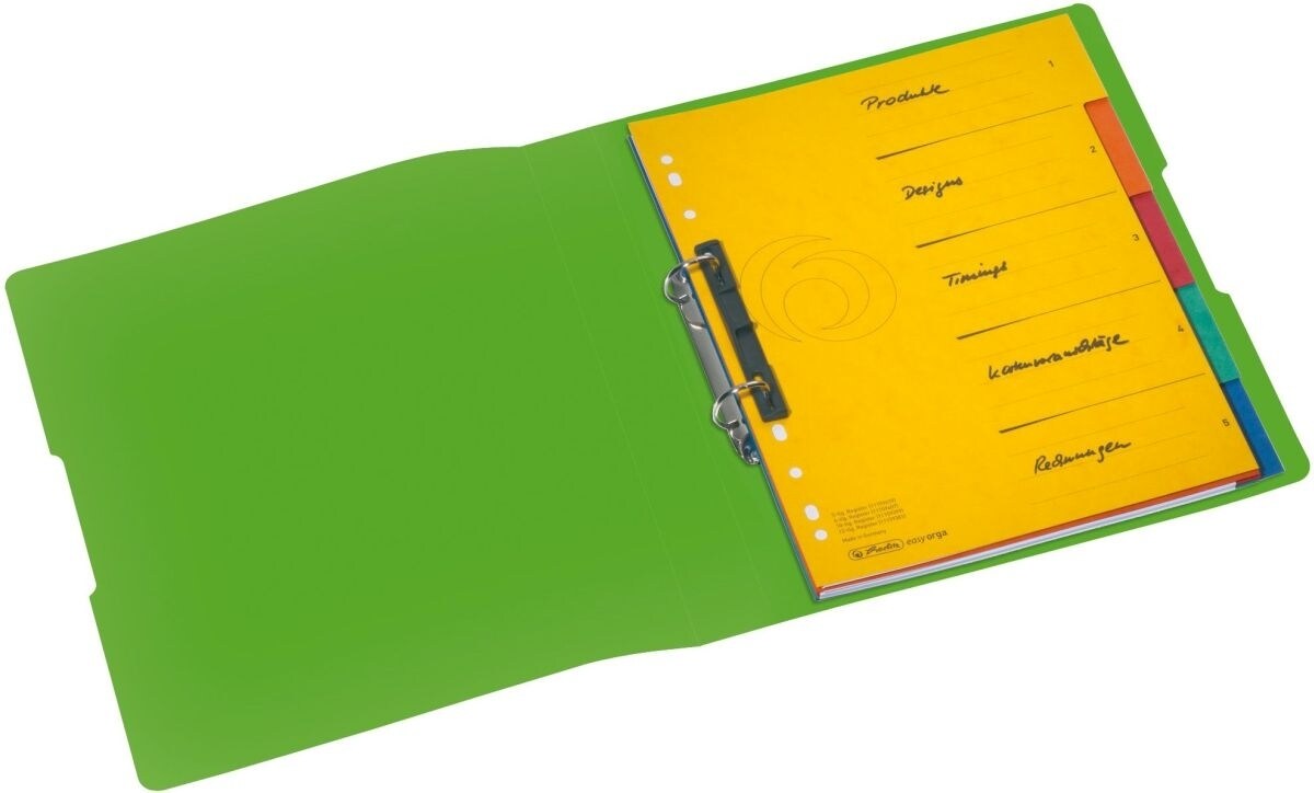 herlitz Ringbuch A4 2 Ringe PP 25mm apfel opak to go Image