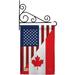 Breeze Decor US Canada Friendship 2-Sided Polyester 19 x 13 in. Flag Set in Blue/Gray/Red | 18.5 H x 13 W x 1 D in | Wayfair