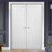 Standard Door - SARTODOORS Quadro Paneled French White Doors Wood in Brown/Green | 84 H x 48 W in | Wayfair 4115DD-WS-4884