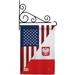 Breeze Decor US Polish Friendship 2-Sided Polyester 19 x 13 in. Flag Set in Blue/Gray/Red | 18.5 H x 13 W x 1 D in | Wayfair