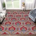 White 24 x 0.18 in Area Rug - Simple Luxury Bohemian Floral Damask Non-Slip Indoor Outdoor Runner or Area Rug Nylon | 24 W x 0.18 D in | Wayfair