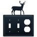Village Wrought Iron Deer 3-Gang Duplex Outlet/Toggle Light Switch Combination Wall Plate in Black | 8 H x 6.5 W x 0.17 D in | Wayfair ESSO-3
