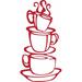 Trinx Coffee Cup Double Sided Visual Wall Decal Vinyl in Red | 55 H x 81 W in | Wayfair 229ED5A7AE054E04B1CE0E9AAD5879DF