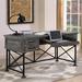 Gracie Oaks Elane Desk Wood in Brown/Gray | 30.5 H x 60 W x 30 D in | Wayfair 346BE7BC69FE497C9798FBF8B12BCDE9