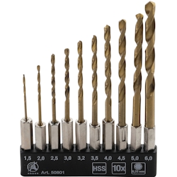 HSS-Bohrer-Satz | titan-nitriert | 1,5 - 6 mm | 10-tlg. Image