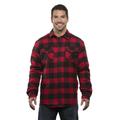 Burnside B8610 Adult Quilted Flannel Jacket in Red/Black size Large | Cotton/Polyester Blend 8610, BN8610