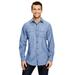 Burnside B8255 Men's Chambray Woven Shirt in Light Denim size Small | Cotton/Polyester Blend 8255, BN8255