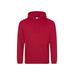 Just Hoods By AWDis JHA001 Men's 80/20 Midweight College Hooded Sweatshirt in Fire Red size Medium | Ringspun Cotton