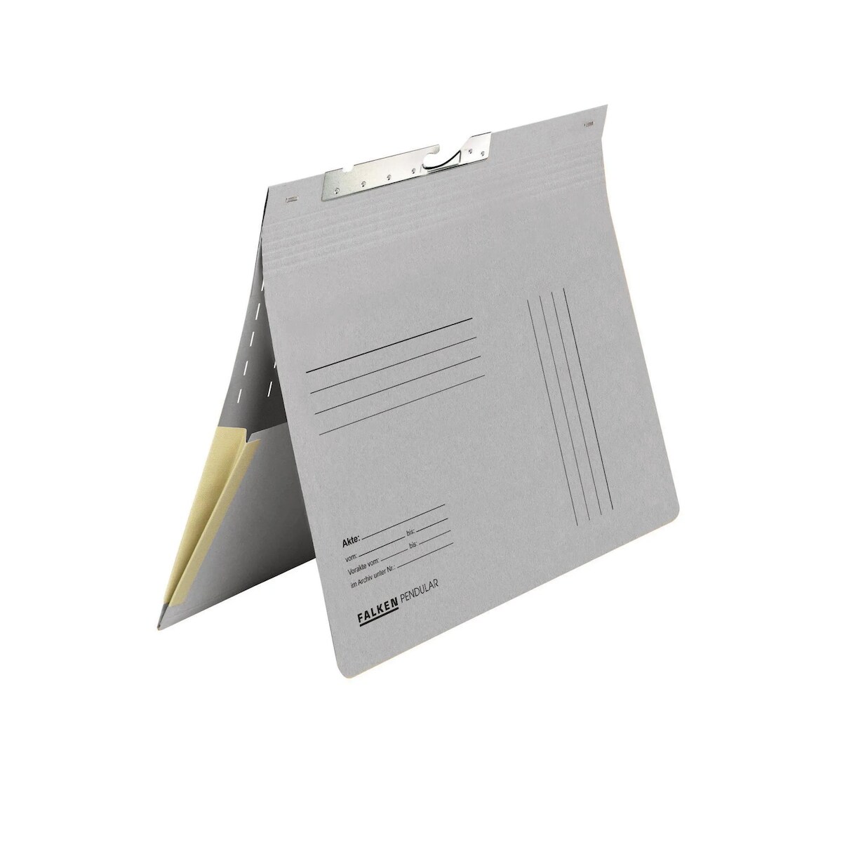 Falken 15033802 Pendelhefter, für DIN A4, 320g/m2 Manila-RC-Krt., kaufm. Heftung, mit Schlitzstanzung, mit Dehntasche am Rückdeckel - Grau Image