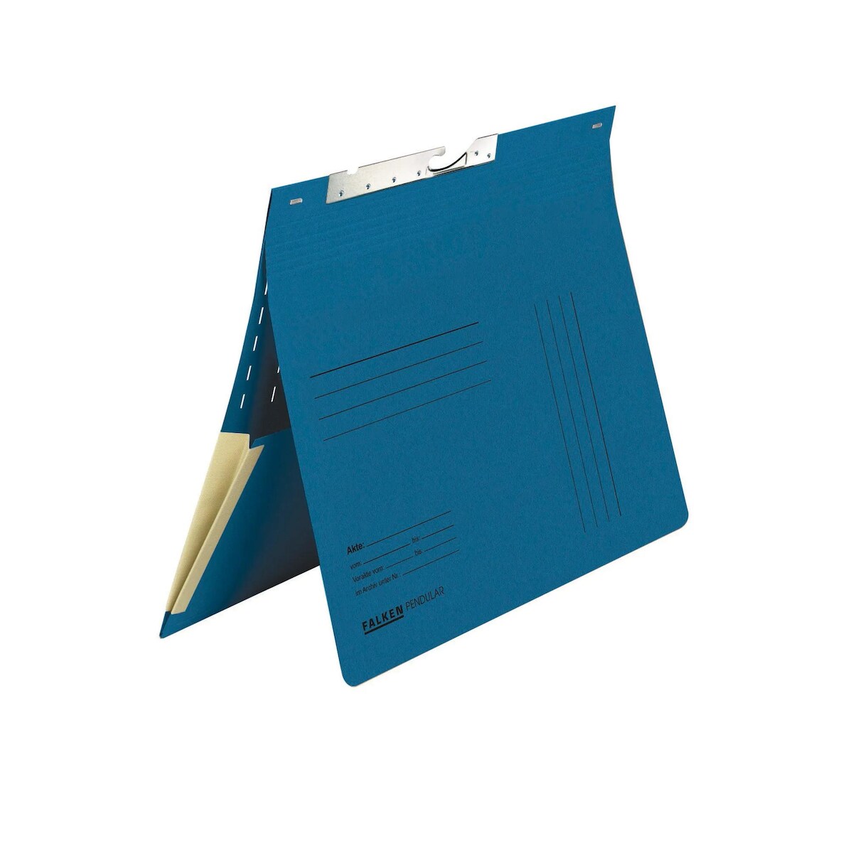 Falken 15033800 Pendelhefter, für DIN A4, 320g/m2 Manila-RC-Krt., kaufm. Heftung, mit Schlitzstanzung, mit Dehntasche am Rückdeckel - Blau Image