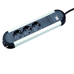 BACHMANN PRIMO Steckdosenleiste 3x Schutzkontakt, Aluminium, 1,75m Image