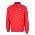 Men's Cutter & Buck Scarlet Ohio State Buckeyes Saturday Mock Pullover Sweatshirt