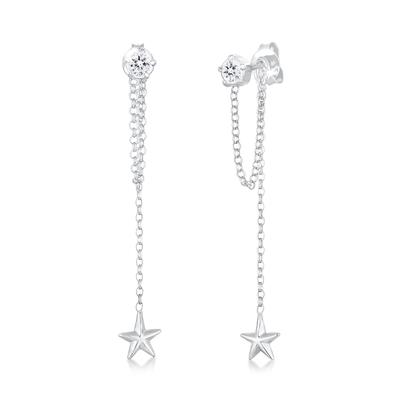Elli - Earjacket Sterne Kristalle 925 Silber Ohrringe 1 ct Damen Image