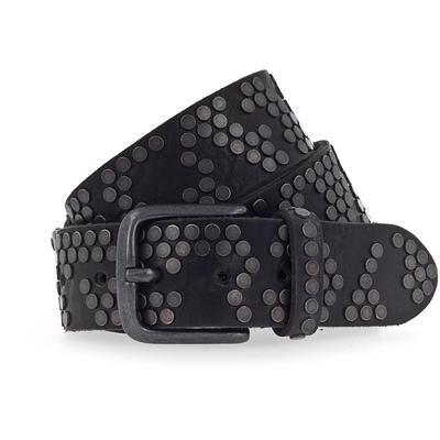 b.belt Nietengürtel Leder 105 cm Schwarz Damen
