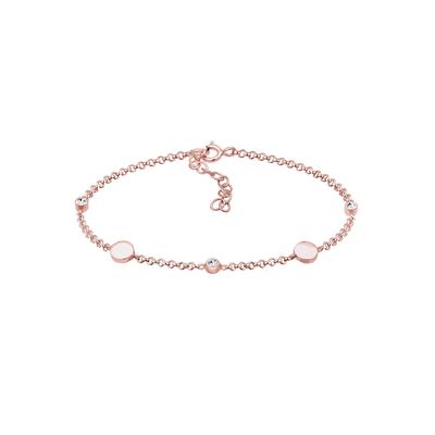 Elli Kreis Plättchen Kristalle 925 Sterling Silber rosefarben Damen