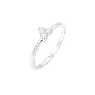 Elli - Bandring Opal Kreis Geo Trio Trend 925er Silber Ringe 1 ct Damen